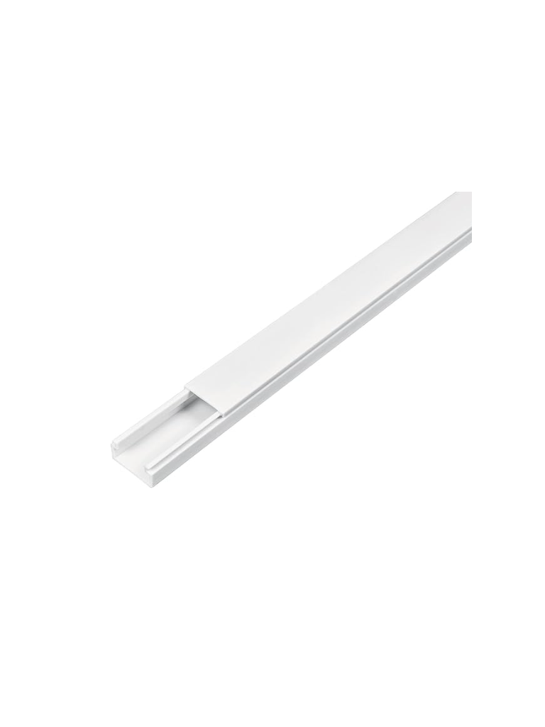 SBE TECH SBE-1221 - Canaleta plástica / PVC / Una vía / Alto 1.2 cm, Ancho 2.1 cm, Largo 2 metros