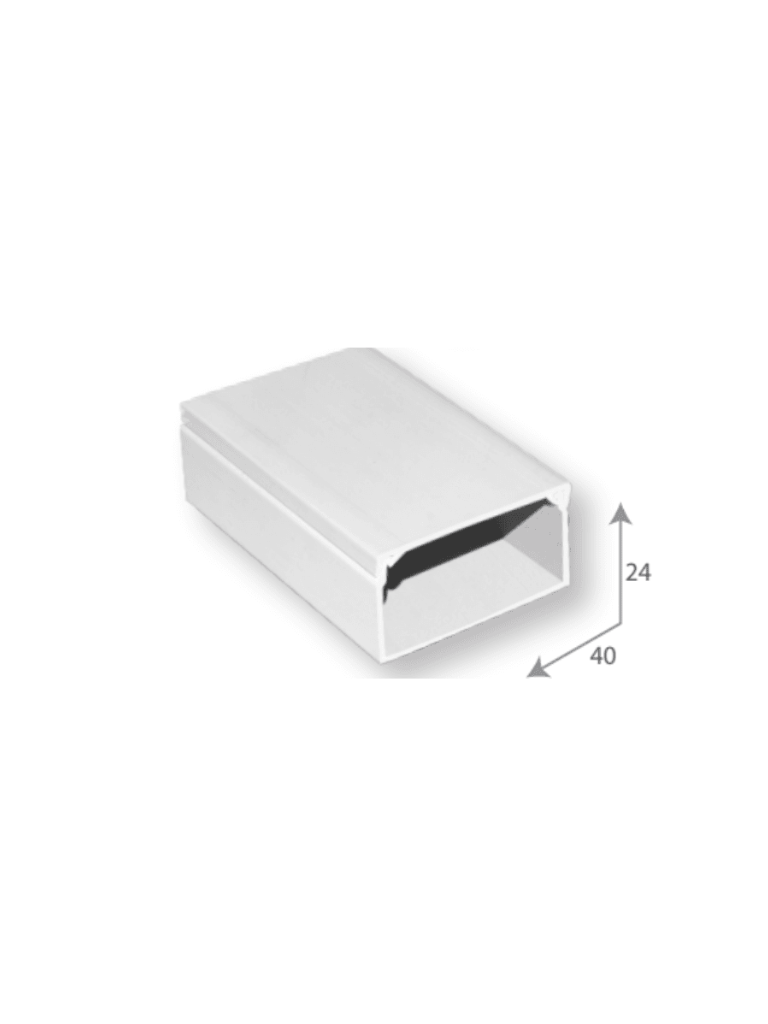 [SBT1630025] SBE TECH SBE-2440 - Canaleta plástica / PVC / Una vía / Alto 2.4 cm, Ancho 4 cm, Largo 2 metros