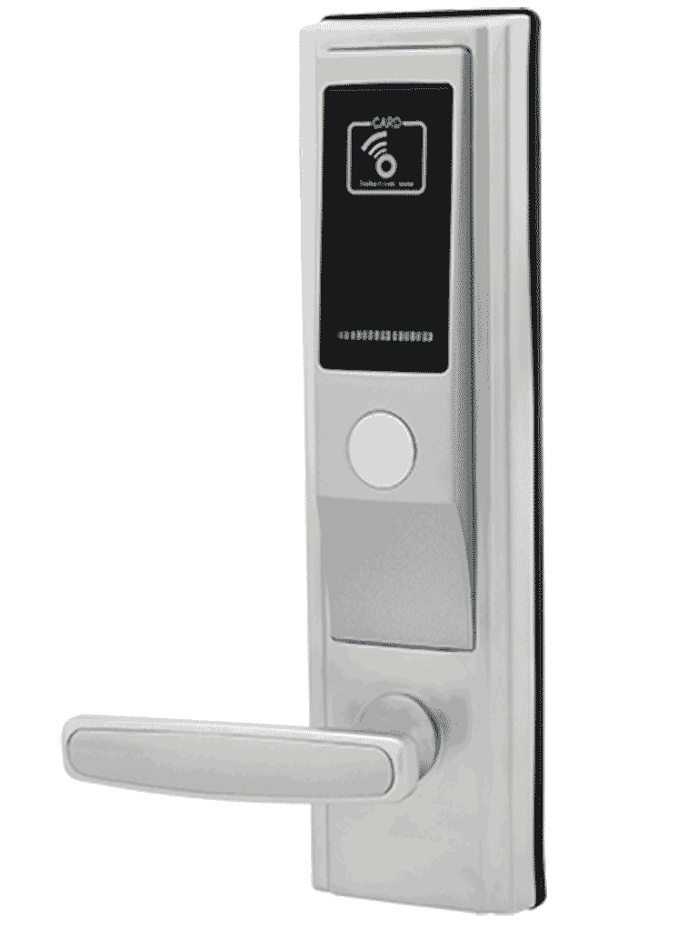 [ZAS062001] ZKTECO LH3600L - Cerradura Izquierda para Hotel con Tecnología Mifare 13.56 MHz, Compatible con Puertas de 35 a 55 mm de Grosor, Estándar Americano, con 5 Pestillos de Seguridad