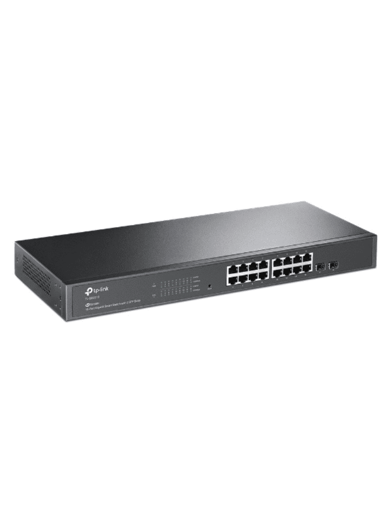 TP-LINK SG2218 -  Switch Omada SDN Administrable con 16 puertos Gigabit y 2 puertos SFP, equipado con funciones avanzadas como sFlow, QinQ y QoS, y gestión centralizada a través de OMADA.