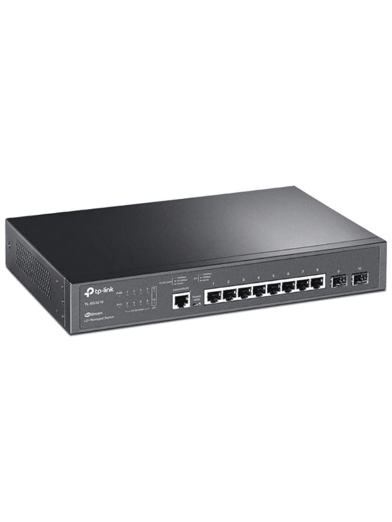 TP-LINK SG3210 - Switch JetStream administrable con 8 puertos 10/100/1000 Mbps y 2 puertos SFP, compatible con administración centralizada OMADA SDN.