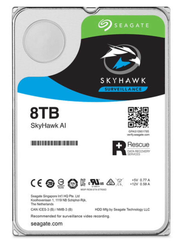 [SEA1490029] SEAGATE ST8000VE001 - Disco duro de 8 TB SKYHAWK, 7200 RPM, SATA3 6GB/s, 64 MB, recomendado para videovigilancia
