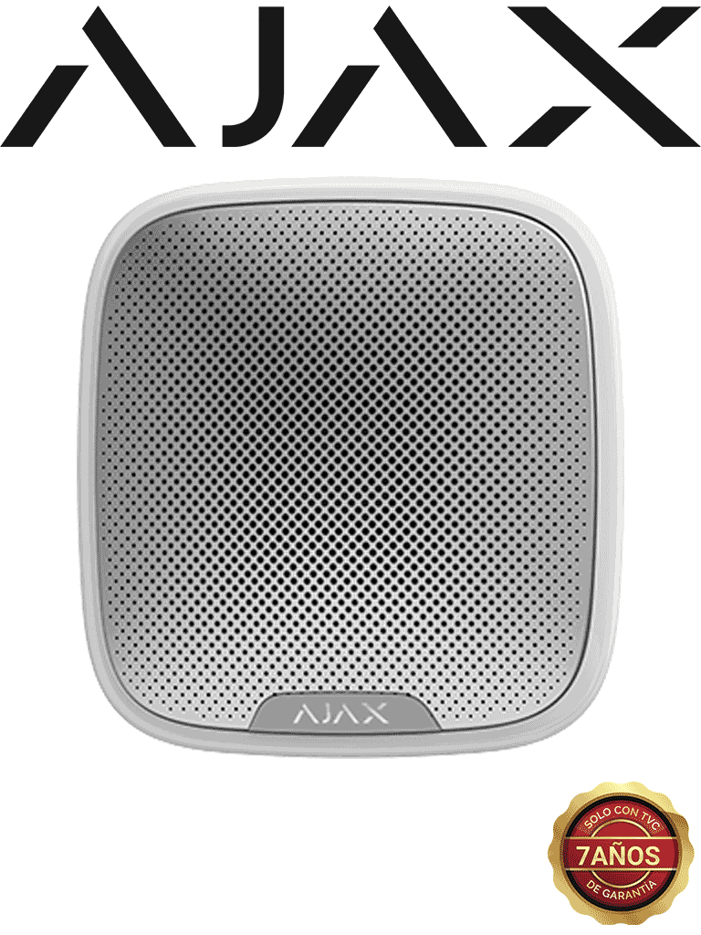 AJAX StreetSiren  W- Sirena Exterior Reforzada Inalámbrica (28315.07.WH3) #VIVESEGURO
