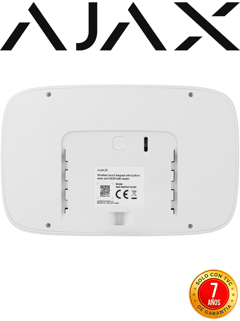 AJAX  KeyPad Combi (9NA) - Teclado táctil inalámbrico con sirena incluida y lector DESFire.
