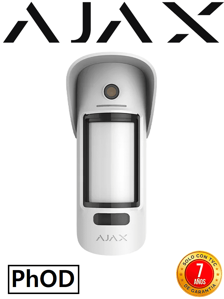 AJAX MotionCam Outdoor (PhOD) - Detector de movimiento para exteriores inalámbrico con cámara para verificar alarmas y con la función de mandar imágenes sobre demanda.