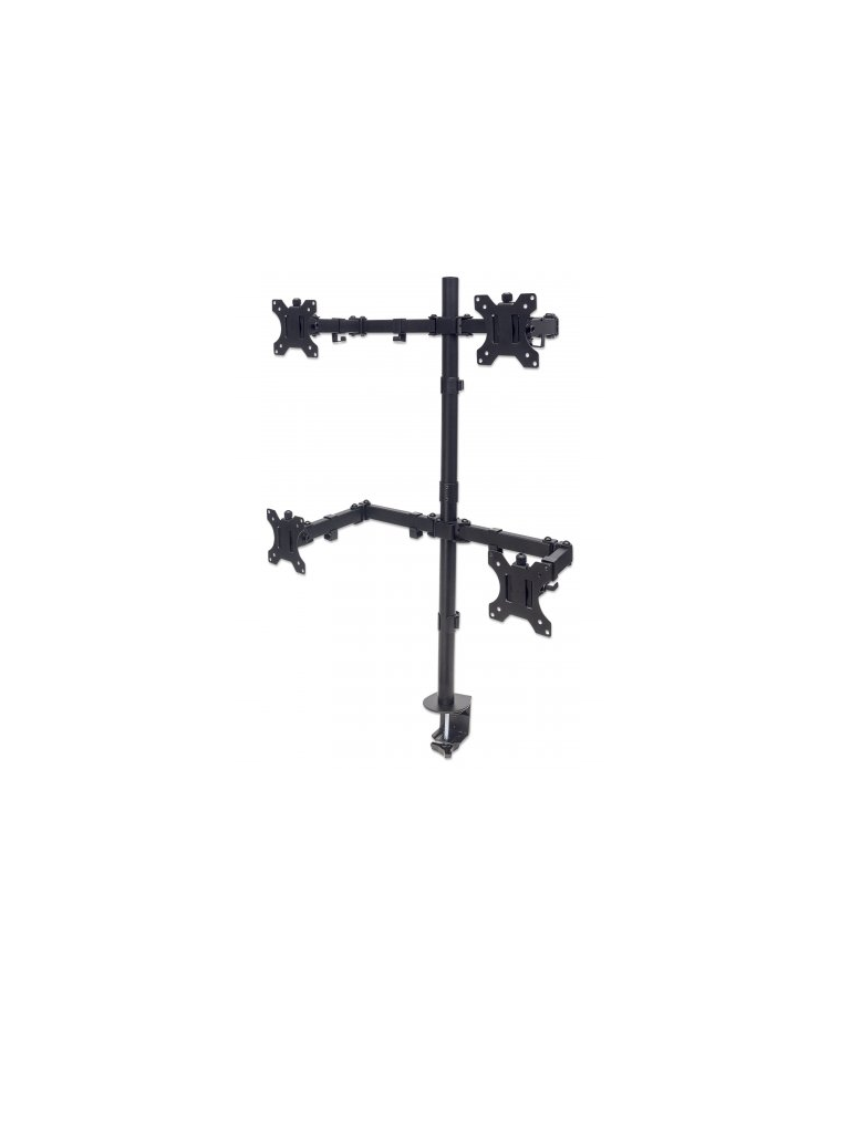 [MAN0530022] MANHATTAN 461566  Soporte para 4 Monitores/ montaje VESA/  construido en Acero/ doble articulación (Sobre Pedido)