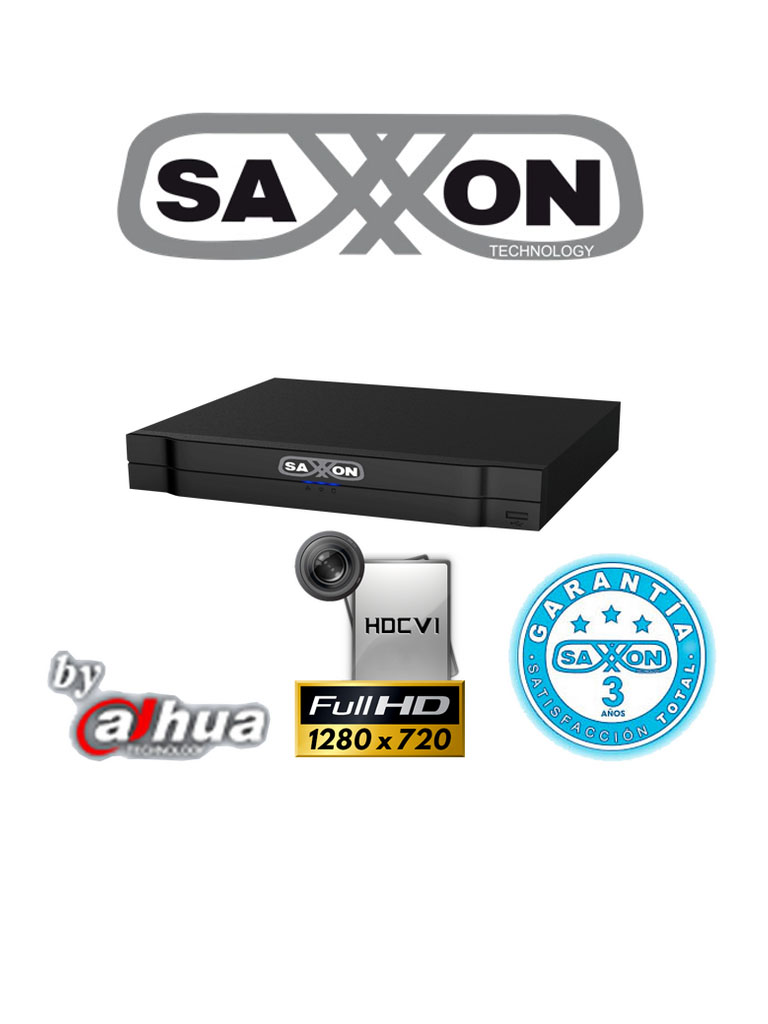 SAXXON PRO SAX7216HS3 DVR 16 CANALES TRIHIBRIDO  720P/P2P/ IP/ HDCVI/ ANALOGO/ SOPORTA 6TB/ 2 CANALES IP EXTRA
