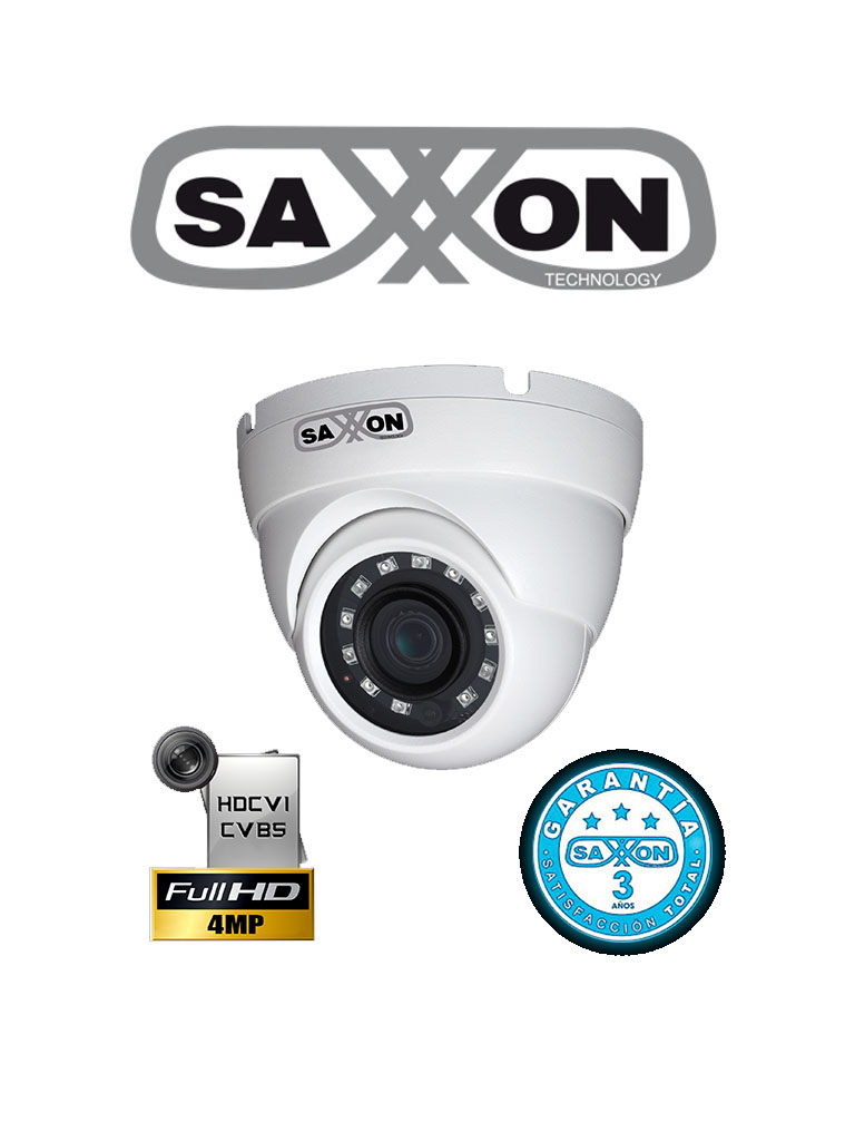 [SCA484003] SAXXON PRO DF3640ME - Camara domo  HDCVI 4 megapixeles / CVBS / Lente 3.6 mm / Ir 30M / DWDR / IP67 / BLC / AGC / Metalica