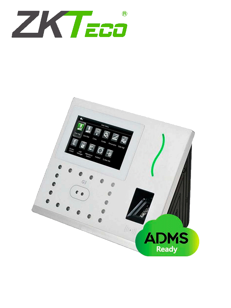 ZKTECO G3 - Control de Acceso y Asistencia Facial / Acceso Simple / 3000 Rostros / 5000 Huellas SILK ID / 10000 Tarjetas  ID / Green Label / #Sincontacto / #BuenFinTvc