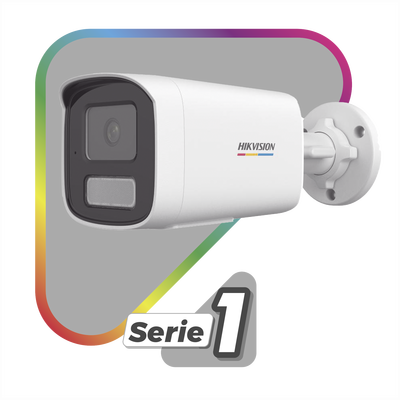 Bala IP 4  Megapixel / ACUSENSE Lite (Detección de Movimiento en Humanos y Vehículos)  / Lente 2.8 mm / Luz Blanca 50 mts / Imagen a Color 24/7 / Exterior IP67 /  WDR 120 dB / PoE / ONVIF 