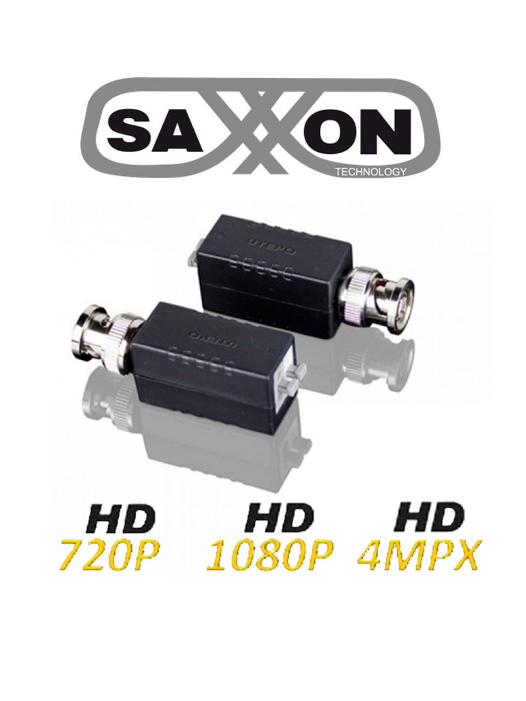 SAXXON UTP101PC1HD - Par de transceptores pasivos 4 en 1 / Soporta  HDCVI  HDTVI A HD y analogo