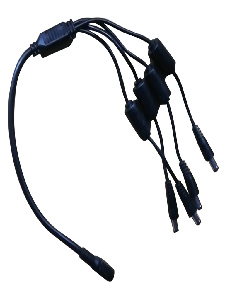 SAXXON PSUWB12 - Conector de energia / Tipo pulpo / 4 Machos 2.1 mm / Nucleo de ferrita / 1 Hembra