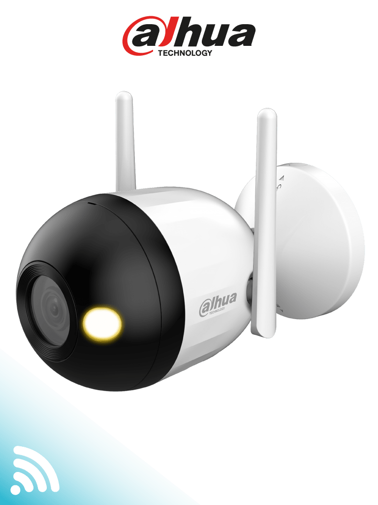 DAHUA F4CN-LED - Cámara IP Bullet Wifi de 4 Megapíxeles/ Full Color/ Microfono Integrado/ 30 Mts de Luz Visible/ Ranura para MicroSD/ IA con Detección de Humanos/ IP67/
