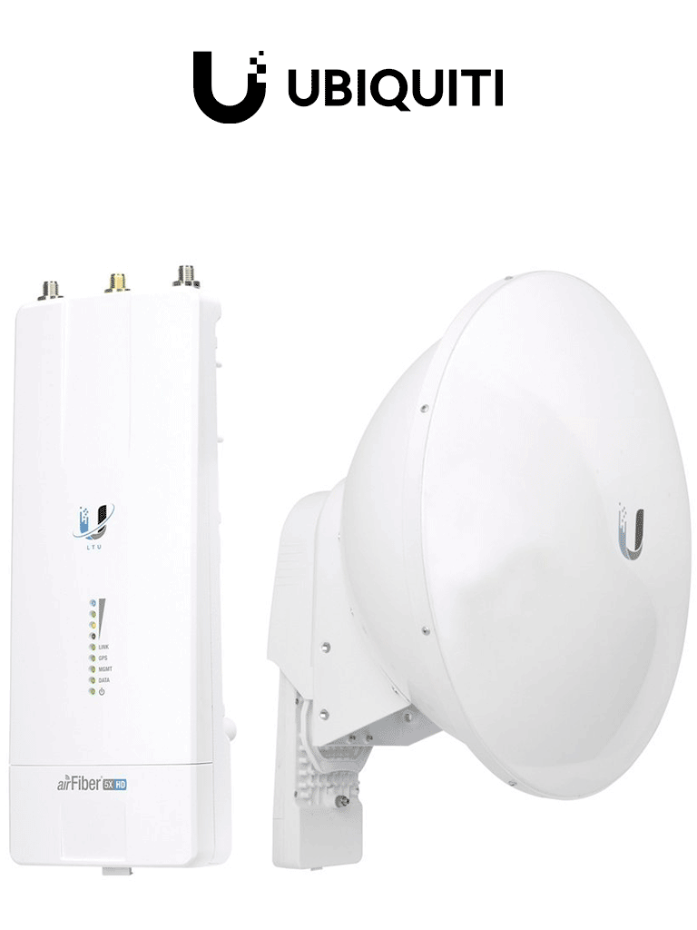 UBIQUITI AF-5XHD-23-S45: Kit AirFiber con Radio AF-5XHD y Antena AirFiber 23 dBi Slam-45, para enlace PTP carrier class BACKHAUL, hasta 500 Mbps Full Duplex en banda libre de 5.8 GHz.