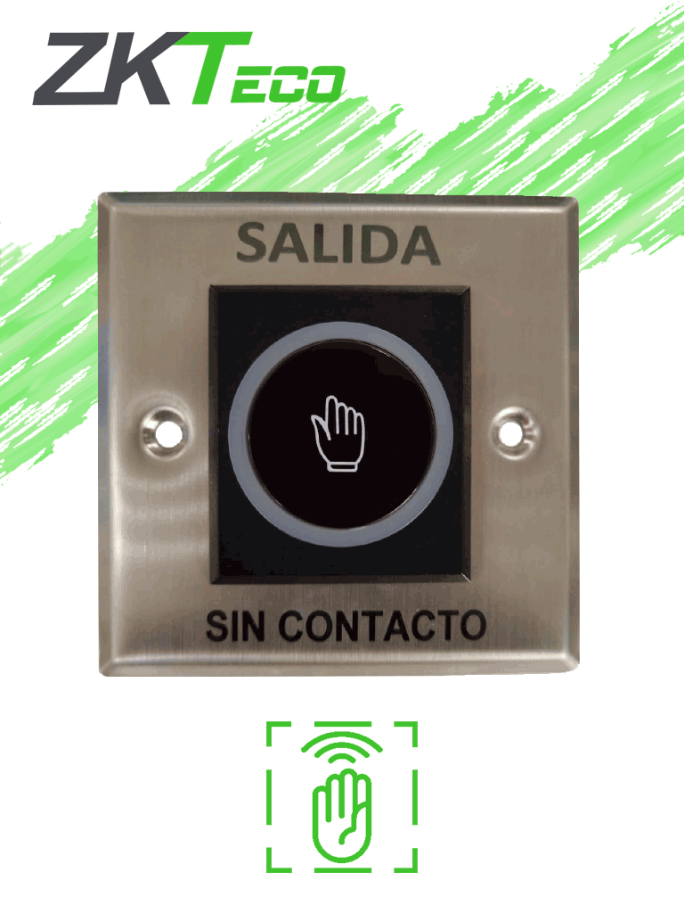 ZKTECO K11B2 - Botón de Salida sin Contacto / Salidas  NC y NO/ Rango de Detección hasta 10 CM