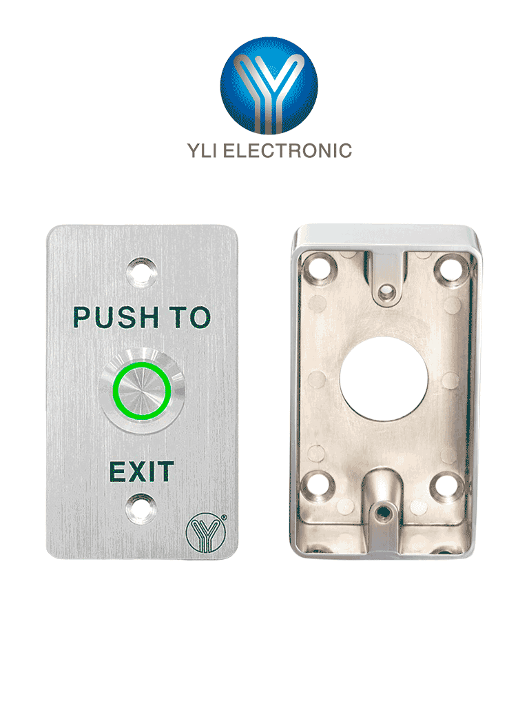 YLI YWP880BLED800AM - Kit de Botón Liberador con Led para Exterior Resistente al Agua con Caja de Metal para Instalación Segura