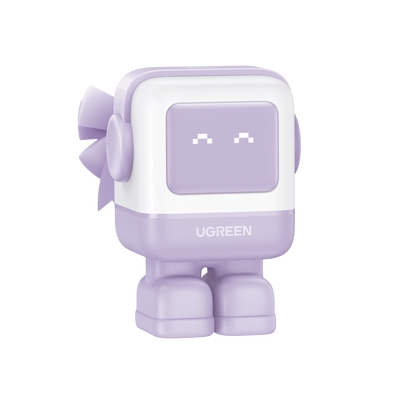 Cargador RobotGaN de 65W Serie UNO | 3 Puertos de Carga Rápida | 2 USB-C | 1 USB-A | PD 3.0 | QC 4.0 | Carga Inteligente | Tecnología GaN II | Zapato Magnético Extraíble | Carcasa Ignífuga | Pantalla LED