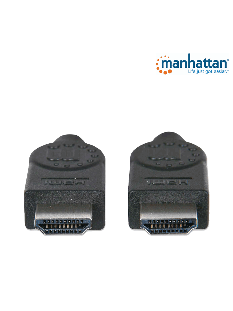 [MAN1760044] MANHATTAN 322539-Cable HDMI de 10m / Alta Velocidad / Macho a macho / Blindado / Resolución de 1080p / Color intenso / Hasta 10.2Gbps a 340MHz / Terminales en PVC/ Color negro