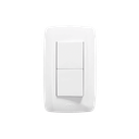 Placa con 2 Interruptores Sencillos/ 127 v~60 Hz 10 A.