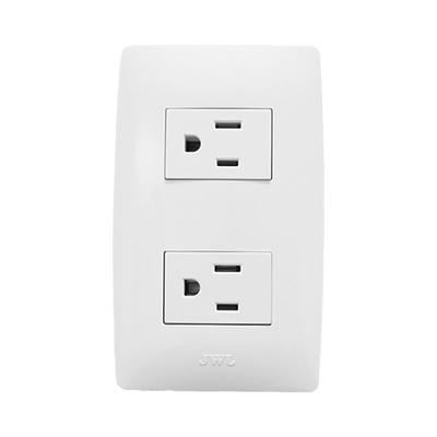 Placa con 2 Tomas de Corriente 2P Y T / 127 V~60 HZ 15 A / 1 Modulo.