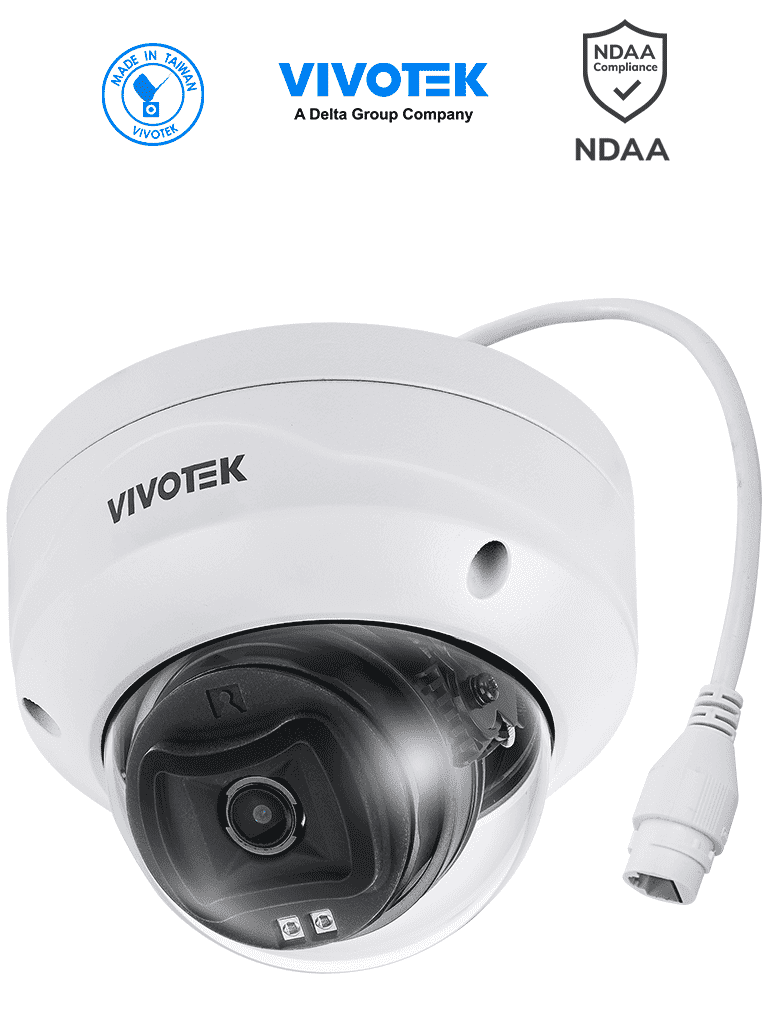 [VIV0040030] VIVOTEK FD9383-HV - Camara IP domo exterior 5 MP, Smart IR 30mts , WDR Pro, Lente Fijo 2.8 mm , Smart VCA, Deep Search, Protección IP66, IK10, SNV, Ciberseguridad Trend Micro, NDAA, ONVIF