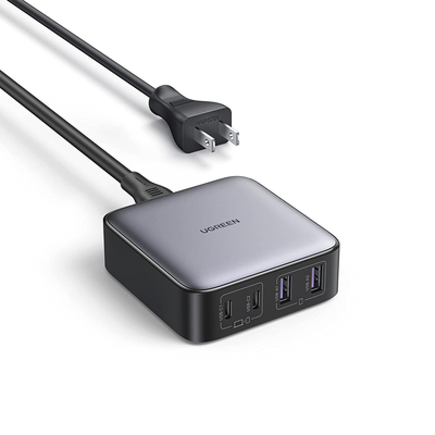 [218882] Cargador de escritorio de 65W | 4 Puertos de Carga Rápida | 2 USB-C | 2 USB-A | Tecnología GaN II +SIC | Power Delivery 3.0 | Quick Charge 4.0 | Chip Confiable y Carga Inteligente | Optimiza la Experiencia de Carga.