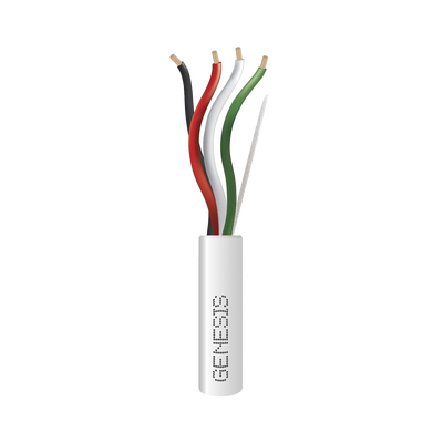 Bobina de 305 Metros (1000 Pies) / Cable de Cobre / 4 x 18 AWG / Riser / Color Blanco / Para Aplicaciones de Alarmas de Intrusión/Control de Acceso/ Automatización / Interfonos y Tv Porteros
