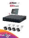DAHUA KIT/XVR1B04-I-SSD512G4HFW1209 - Kit FullColor de 4 Canales con SSD de 512GB/ 4 Camaras Full Color de 2 Megapixeles con Microfono/ DVR Cooper-I WizSense/ Con IA/ 4 Ch+1 IP/ Accesorios Incluidos/