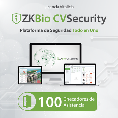 [214833] Licencia para ZKBio CVsecurity permite gestionar hasta 100 dispositivos para tiempo y asistencia