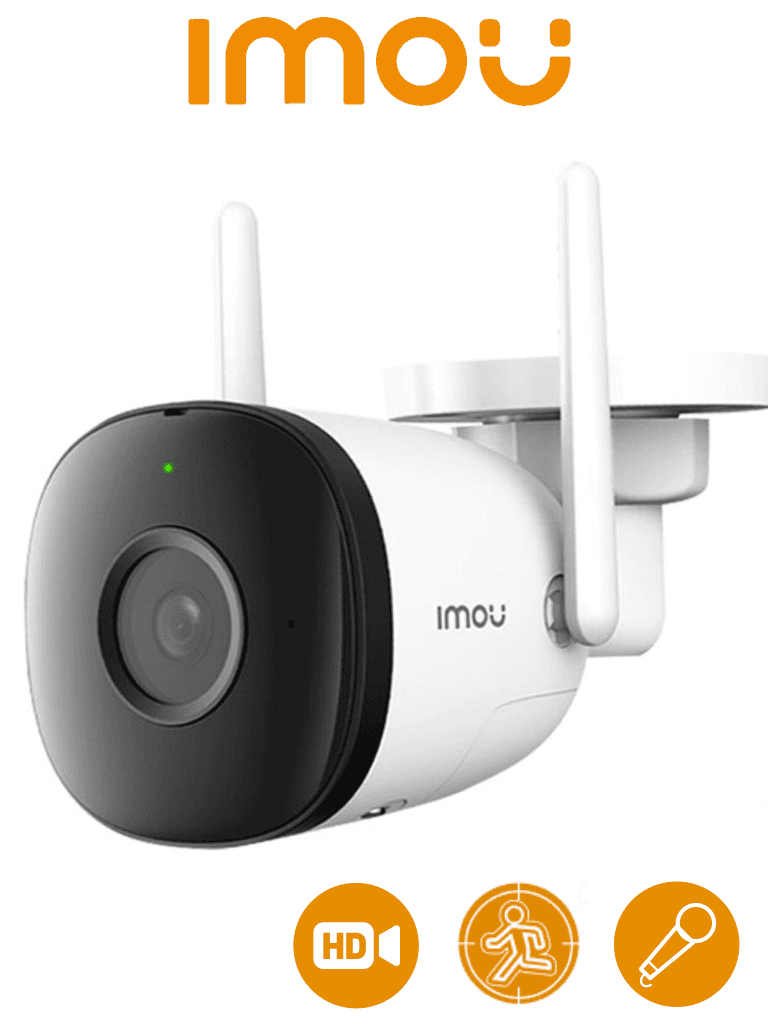 IMOU Bullet 2C 3Mp (IPC-K3DN-3H0WF) - Cámara IP Bullet WiFi de 3MP cuenta con micrófono integrado, 102° de visión, H.265, lente de 2.8mm, detección de humanos, IR 30m, IP67 y ranura MicroSD. #TopIMOU