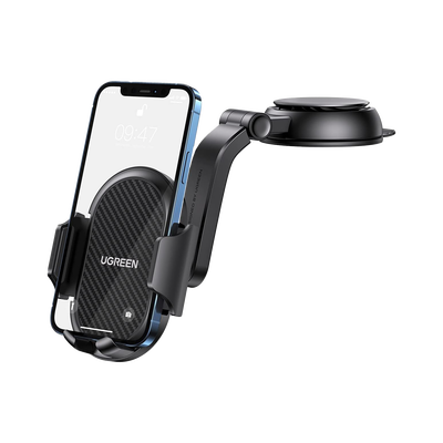 [229920] Soporte para Teléfono con Ventosa | Diseño en forma de Cascada | Instalación en Parabrisas o Tablero | Seguro de Succión | Ajuste Vertical 220° | Ajuste Horizontal 60° | Gira 360° | Compatible con dispositivos de  4