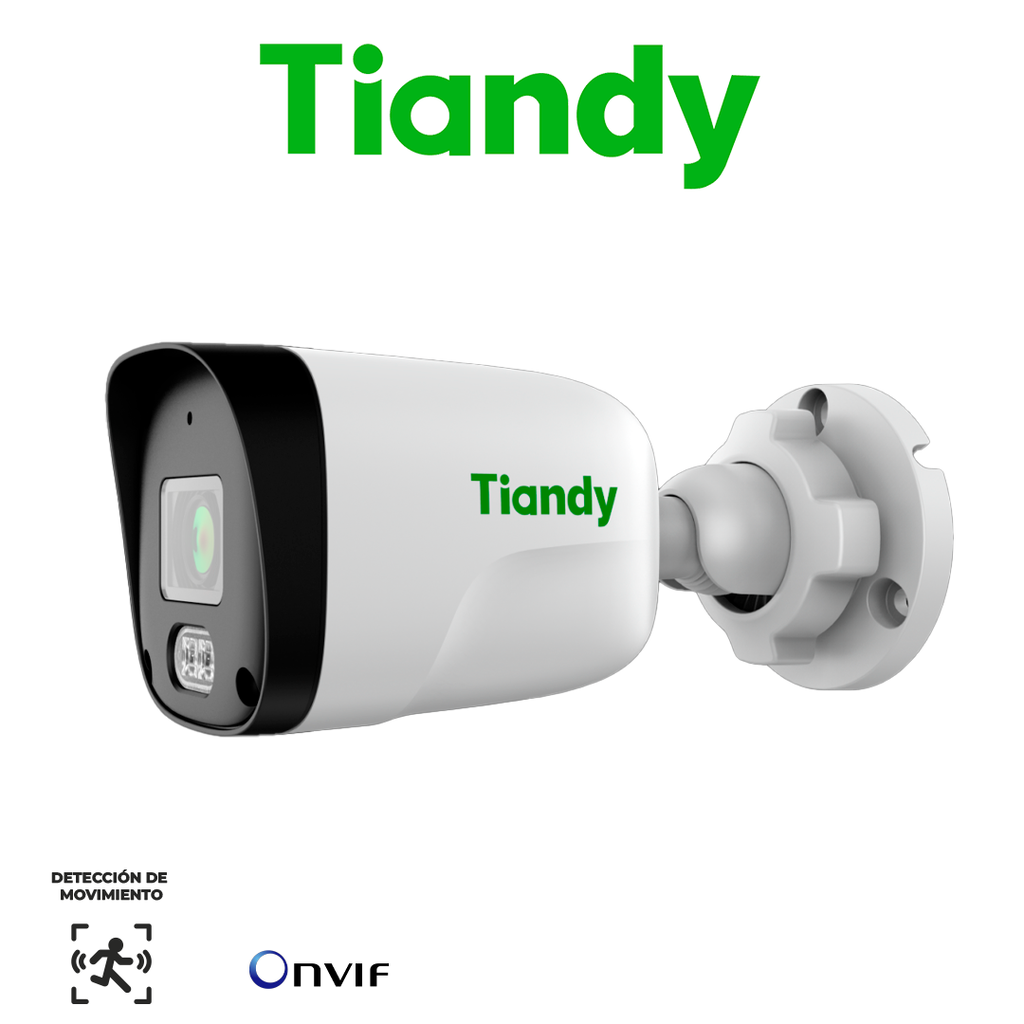 [TND020002] TIANDY TC-C321N SPEC:I3/E/Y/2.8MM/V2.0 - AK 2MP Cámara bala lente fijo - 2.8mm - IR 30m - Carcasa Policarbonato - Micrófono - PoE - IP67
