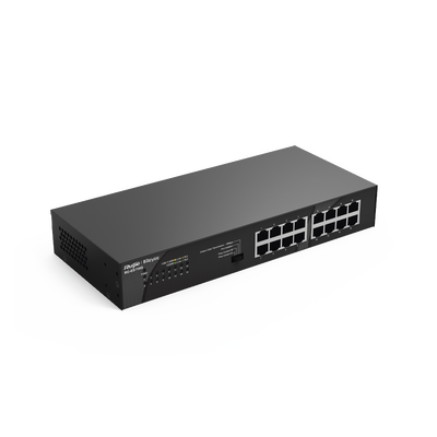 Switch no administrable, Visible en la Topología en la Nube, con 16 puertos Gigabit