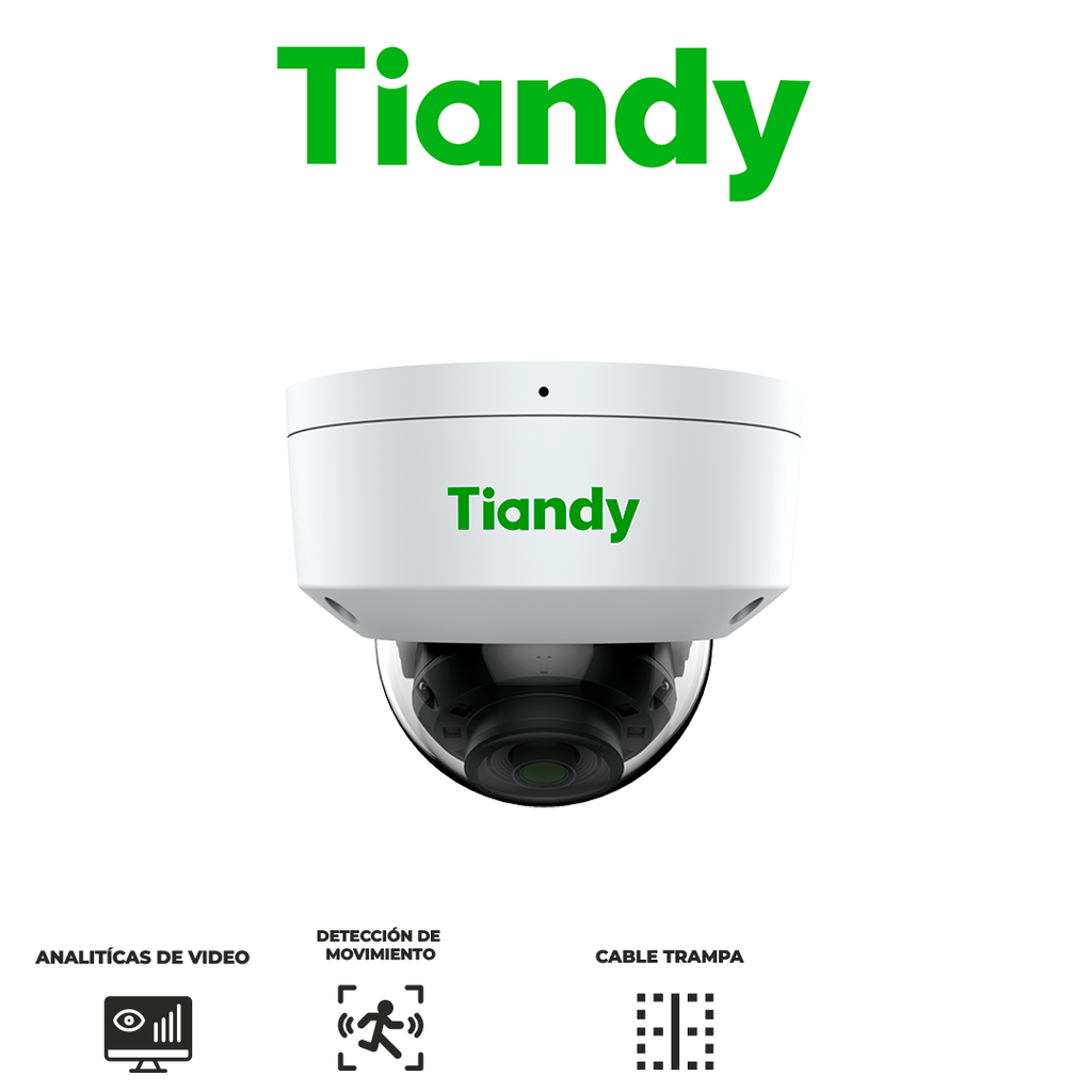 [TC-C34KN] TIANDY 4MP SUPERLITE CAMARA DOMO LENTE FIJO - 2.8MM - IR 30M - POLICARBONATO - MICROFONO - POE - IP66.