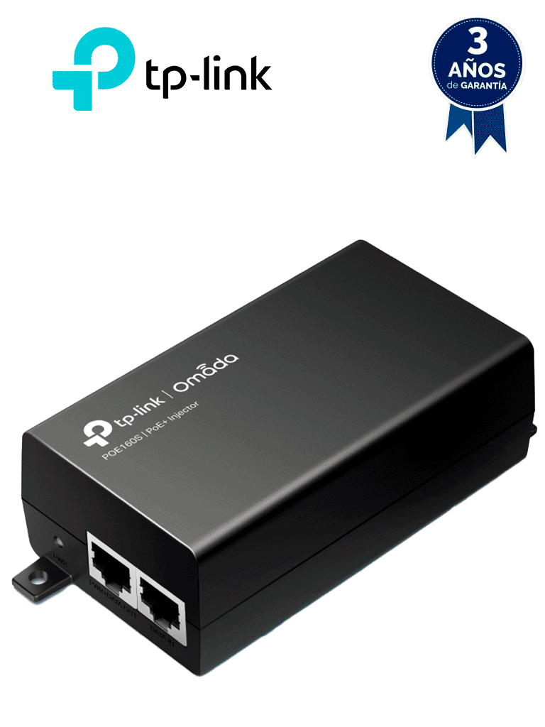 [TPL2350006] TP-LINK -TL-POE160S - Inyector PoE+/ 2 puertos Gigabit Ethernet/ Suministro de Hasta 30W/ Cumple con estándar PoE IEEE802.3 AF & AT/ Instalación Plug and Play