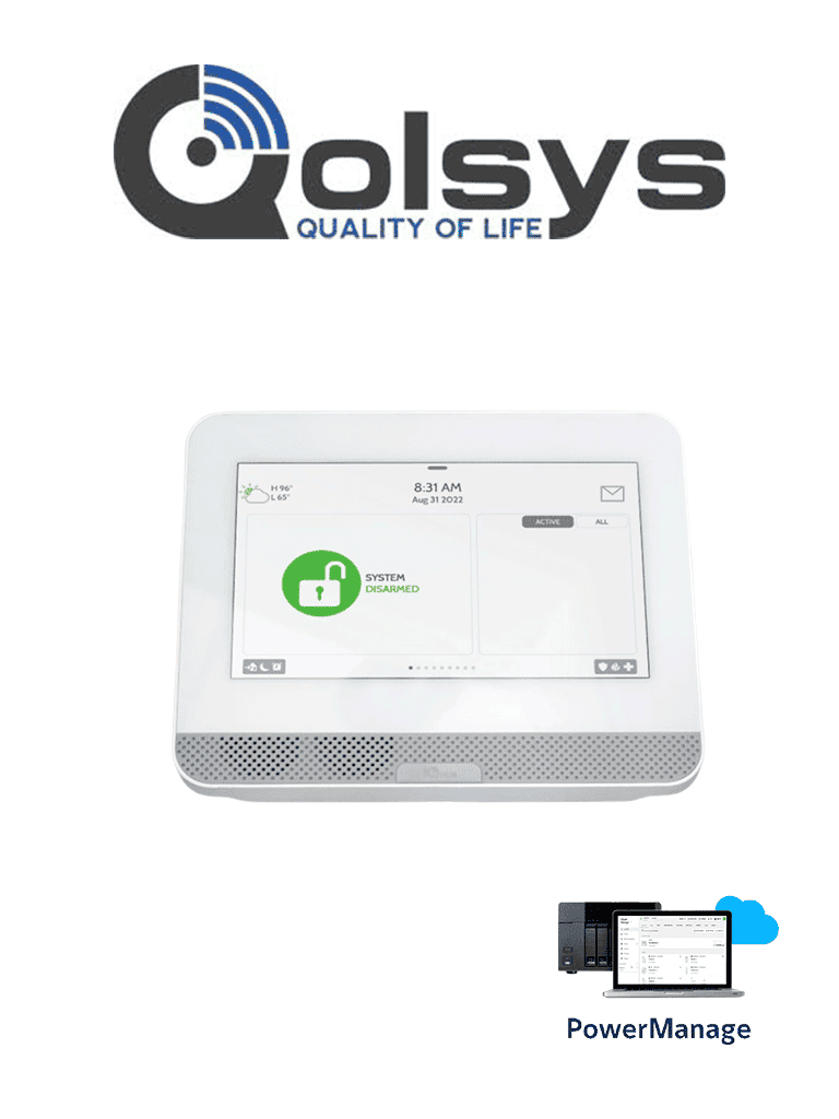 QOLSYS IQ4 HUB POWER MANAGE - Sistema de Alarma IQPanel4 HUB Autocontenido 