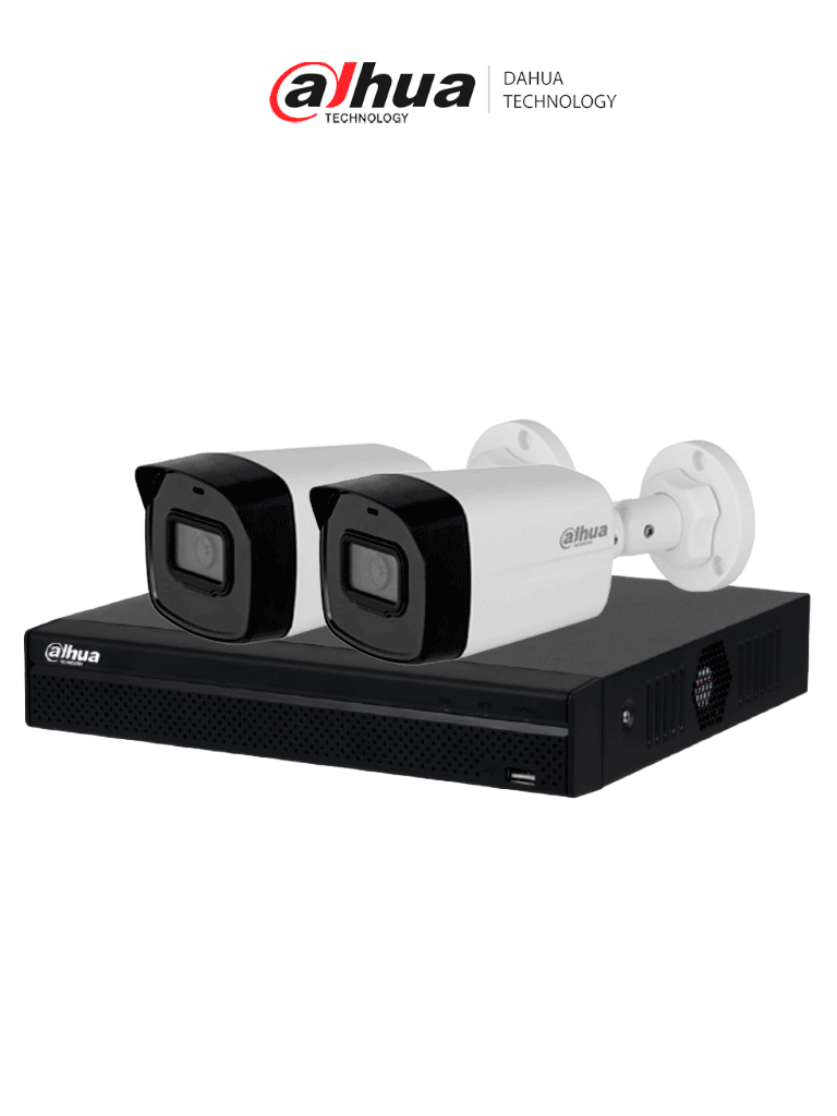 Bundle NVR+2BulletIP -Compra 1 NVR NVR1104HS-P-S3 de 4 Canales y llévate mas 2 cámaras IPC-B1E20  / Bobina de 100 metros/ Caja con 100 Plugs/ Pinza de corte  de Plugs/ Disco duro de 1TB/