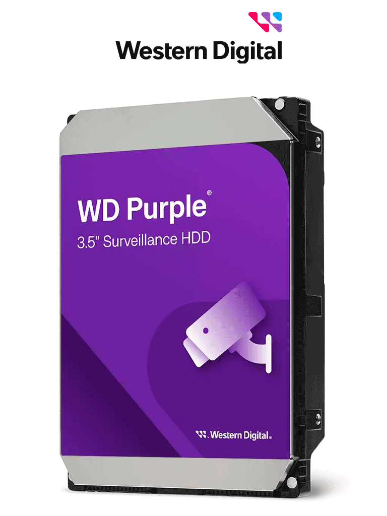[WDC1490045] WESTERN DIGITAL WD102PURP -  Disco Duro de 10TB Purple PRO/ Especial para Videovigilancia con IA/ Tecnología IA AllFrame/ Interface: Sata 6 Gb/s / Cache 512 M / Hasta 64 Cámaras/ 32 Secuencias de IA para Análisis de Aprendizaje Profundo