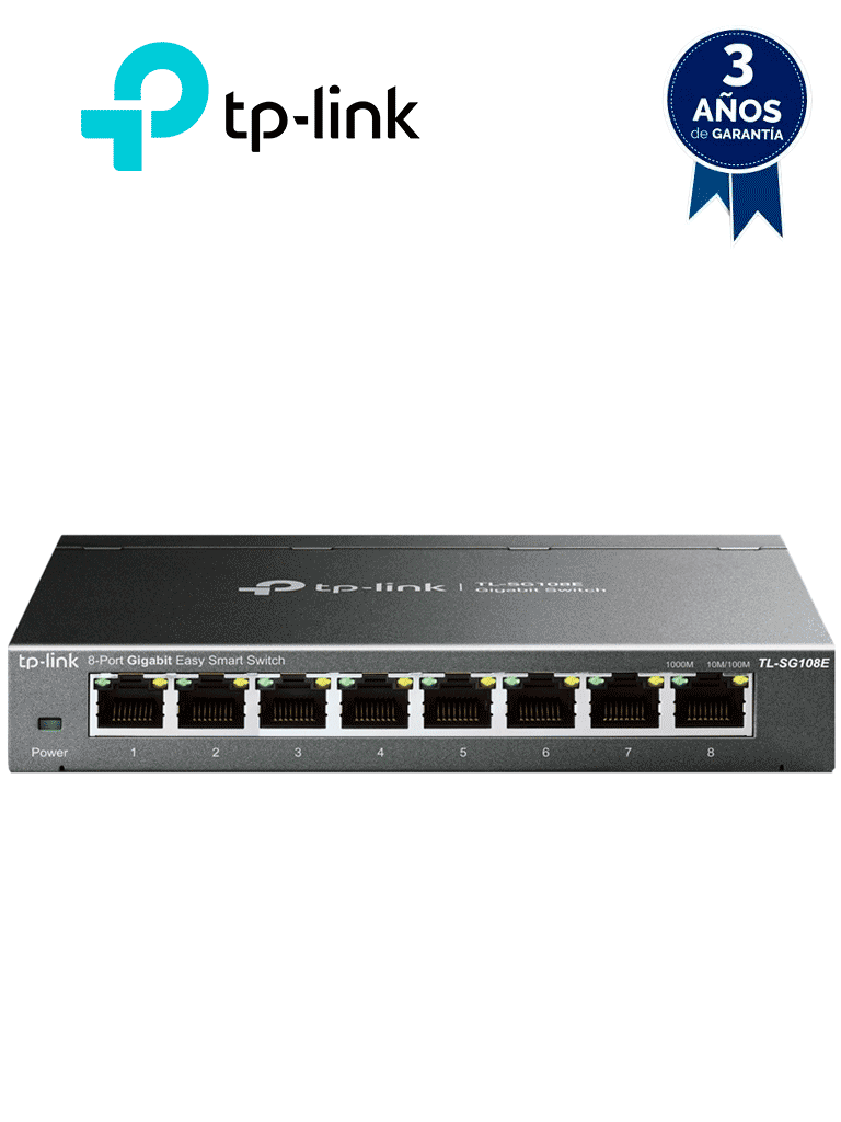 [TPL3700039] TP-LINK - TL-SG108E - Switch Easy Smart de 8 puertos Gigabit