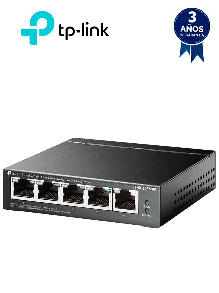 [TPL3720034] TP-LINK - TL-SG105MPE - Switch Easy Smart Managed con 5 Puertos PoE+