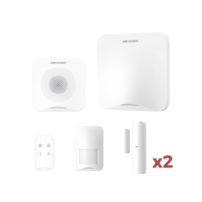 [235878] (AX HOME) KIT de Alarma AX HOME / Incluye: 1 Hub con batería de respaldo / 1 Llavero / 1 PIR / 2 Contactos Magnéticos / 1 Sirena / Wi-Fi / Compatible con Hik-Connect P2P y Hik-Partner PRO