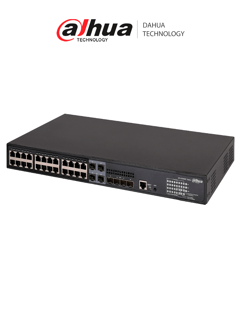 [DHT3720014] DAHUA DH-AS5500-24GT4XF-370 / Switch Gigabit/ 24 Puertos/ PoE/ Potentes funciones L2 y L3/ Conectividad de nivel empresarial/ Marco Inteligente Resiliente 2 (IRF2)