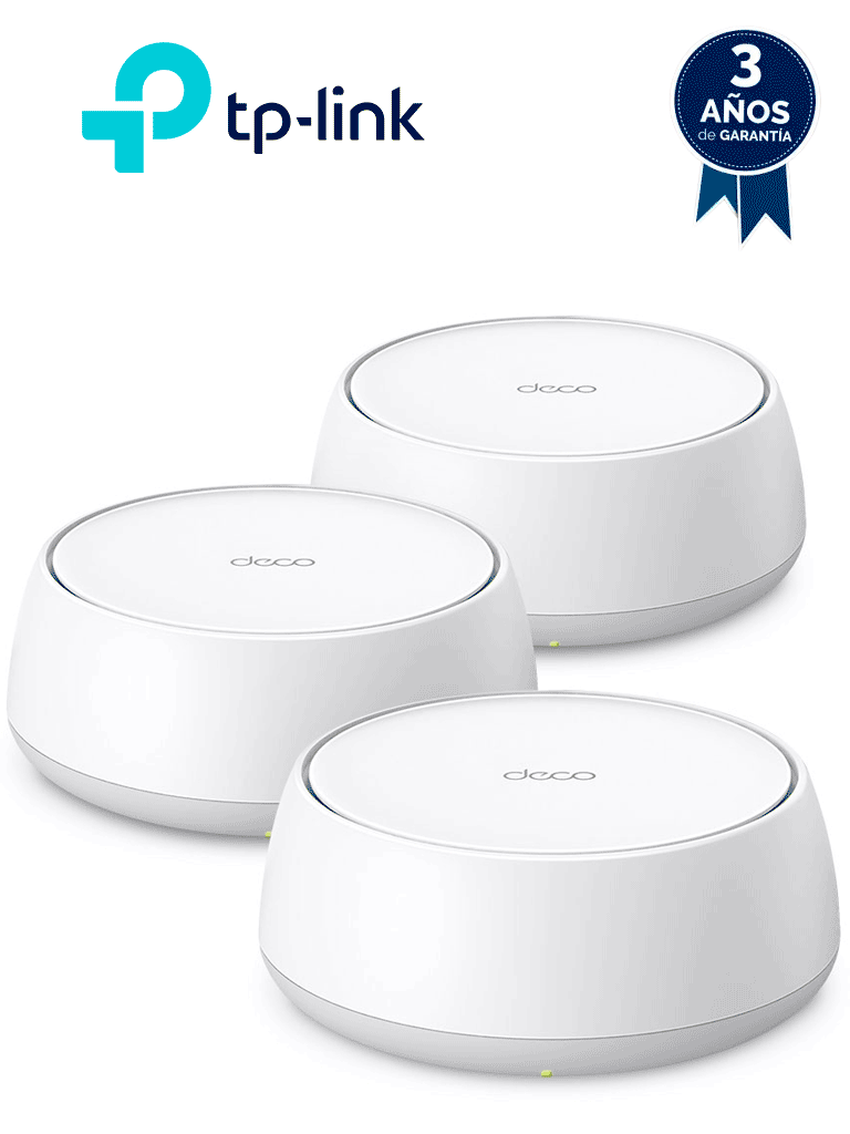 TP-LINK DECO BE25 (3-PACK) - Sistema Mesh WiFi 7 , Wi-Fi 7 de Triple Banda de 3.6Gbps , 2 puertos 2.5Gbps , Multi-Link Operation (MLO) , Protección con HomeShield, AI-Roaming , compatible con Alexa y Google Home.