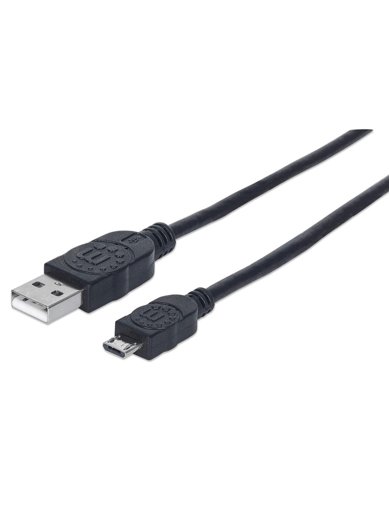 [MAN0440002] MANHATTAN 307178 Cable para Dispositivos USB Micro-B de Alta Velocidad USB 2.0, A macho/ Micro-B macho, 480 Mbps, 1.8 m, Negro