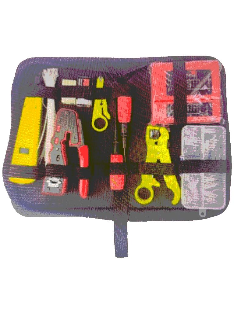 TCE LN-NET-TK-80 - Kit de Herramientas para Instalación de Redes Pass-Through, Crimpadora RJ45, Probador de Cables, Pelacables y Accesorios