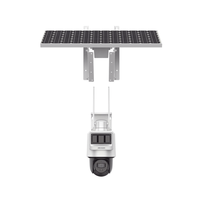 Kit Solar IP All in One / Doble Detección (Radar + PIR) / PT IP 4 Megapixel / Lente 4 mm / Panel Solar / Batería de Respaldo de Litio 50.76Wh / Conexión 4G / Audio de Dos Vías / Accesorios de Inst. / Direc