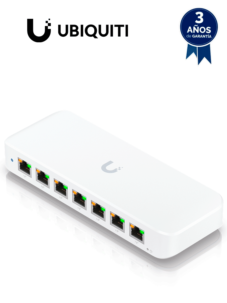 UBIQUITI USW-ULTRA-210W - Switch UniFi Ultra capa 2, de 7 puertos POE+ de salida y 1 puerto POE++ de entrada, 202W totales, Incluye adaptador de corriente alterna. #preventa