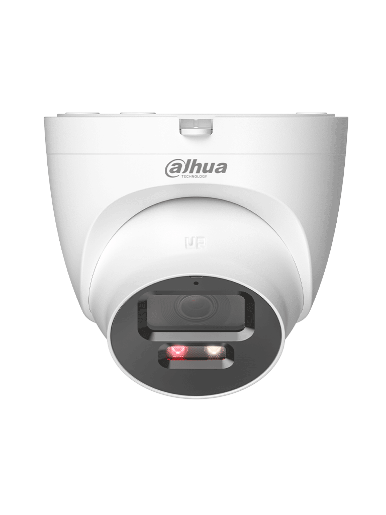 DAHUA IPC-HDW2549T-S-PV - Cámara Domo IP de 5 Megapixeles/ 30 Metros de Iluminador Dual Inteligente/ Disuasión activa/ Lente 2.8mm/ SMD Plus/ Protección perimetral, Micrófono y Bocina integrados/Audio dos Vías/  IP67/ Ranura MicroSD/ #LoNuevo