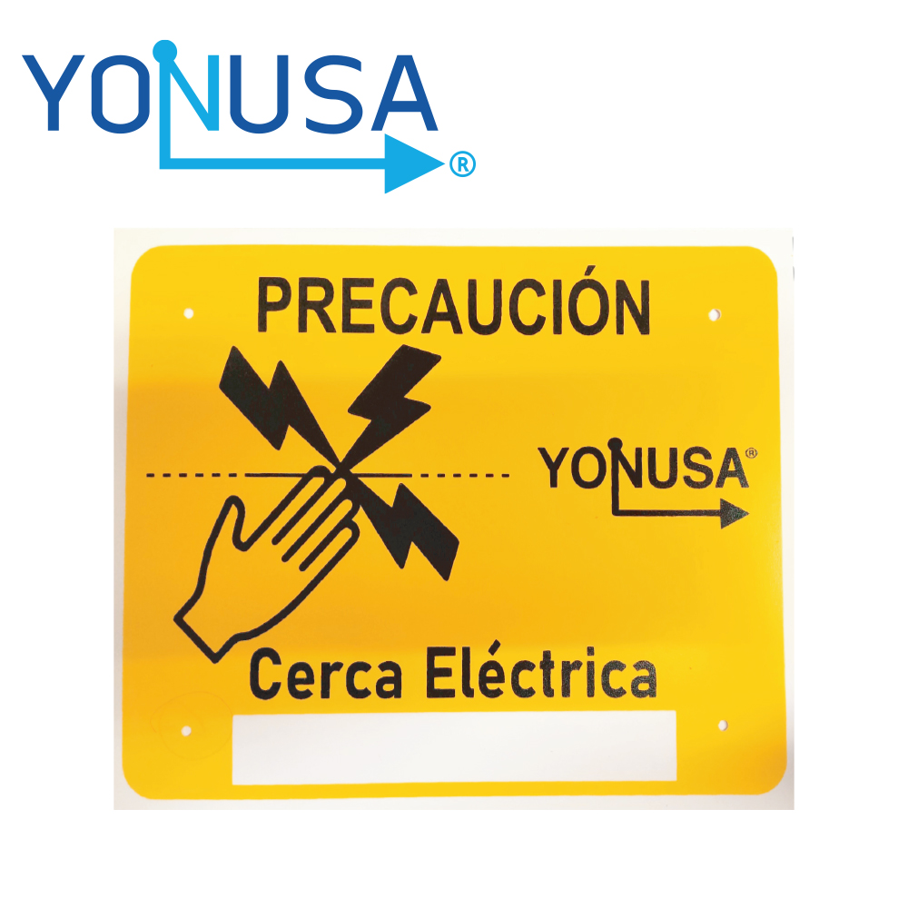 [IE300YON03] LETRERO PRECAUCION ALTO VOLTAJE PARA COLOCAR EN CERCA ELECTRICA