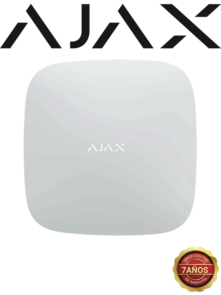 AJAX Hub2PlusW - Panel de alarma conexión Ethernet / WiFi / LTE color Blanco / APP “AJAX PRO” iOS y Android / hasta 200 dispositivos / Hasta 100 cámaras / Hasta 200 Usuarios / 2 SIM / Hasta 14h de duración de la batería (28281.40.WH3)